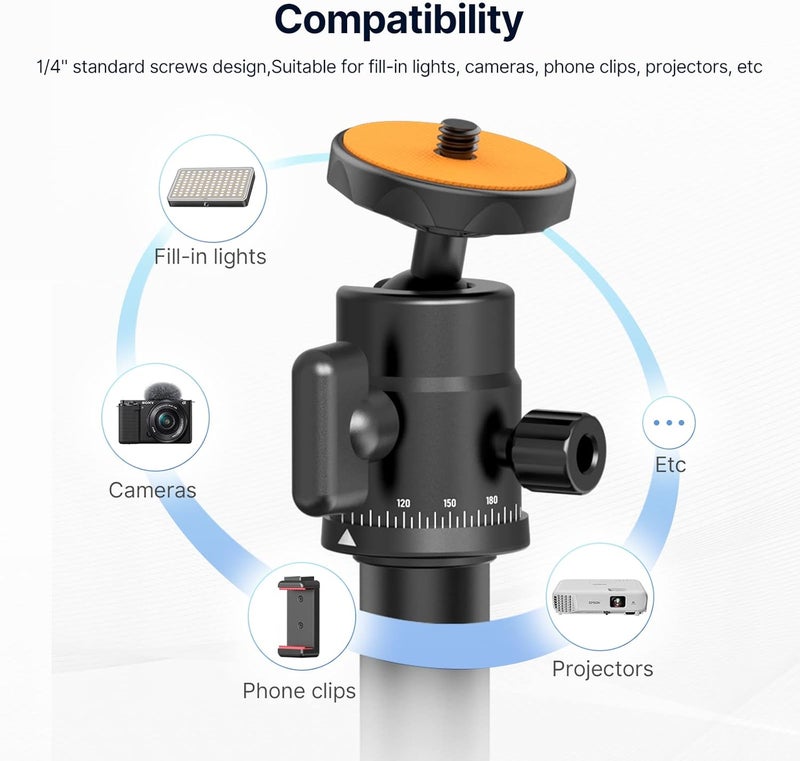 jusmo حامل أرضي من الألمنيوم LS09 لجهاز العرض Nebula/XGIMI/أجهزة العرض الأخرى، حامل كاميرا Mevo، قابل للتعديل من 16.5-34.6 بوصة، متوافق مع جهاز العرض/الكاميرا/الهاتف/GoPro/كاميرا الويب/الأضواء - Image 5